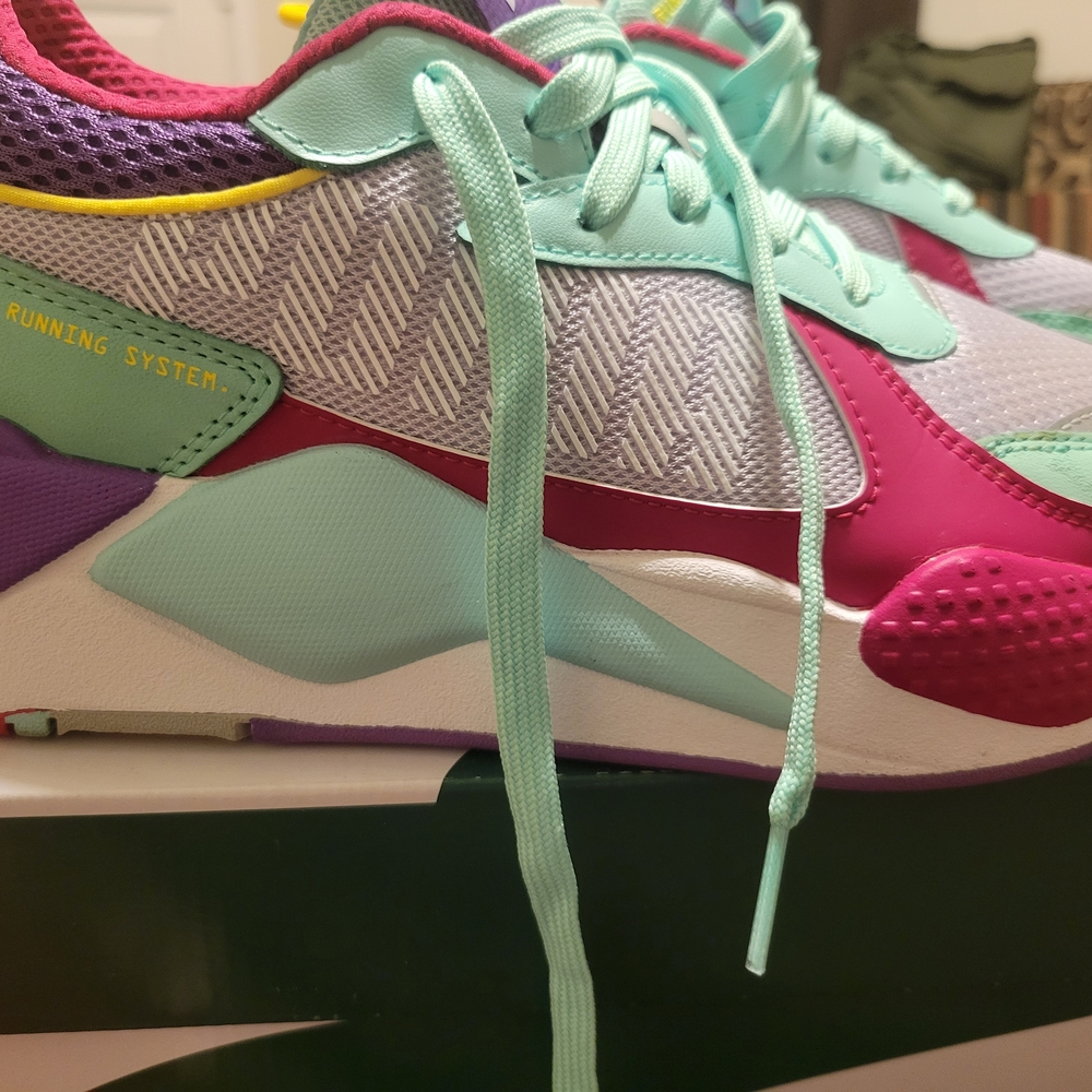 Puma Men's Teal and Pink Sneakers - Picture 6 of 6
